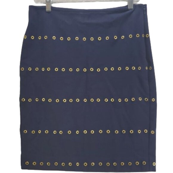 3 for $24 Bundle Nautica Pencil Skirt Women's Size 14 Blue Skirt Gold Grommets - Picture 4 of 8